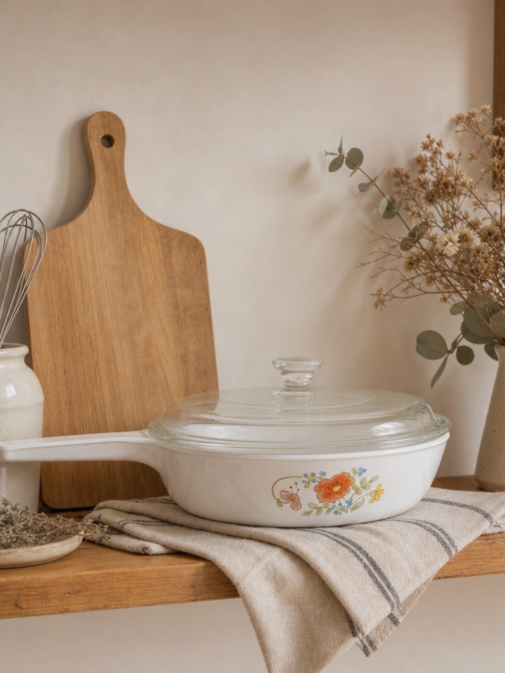 VTG CorningWare Wildflower with Pyrex Lid • Rare